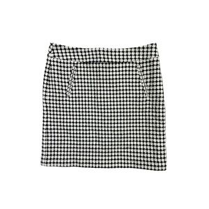 LOFT Women's Size 4 Black & White Polka Dot Tweed‎ Mini Skirt with Pockets